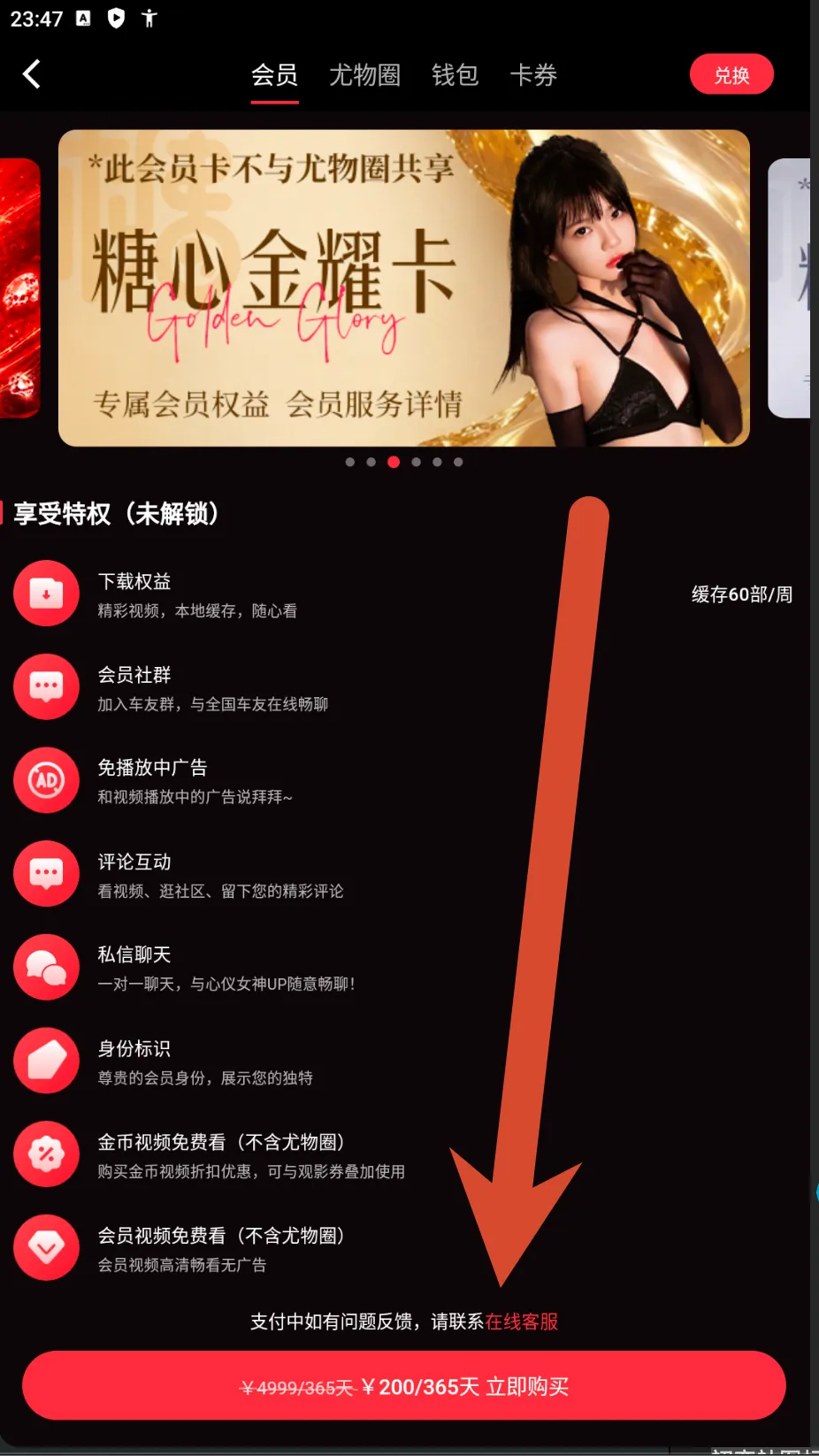 糖心Vlog金耀会员卡价格截图